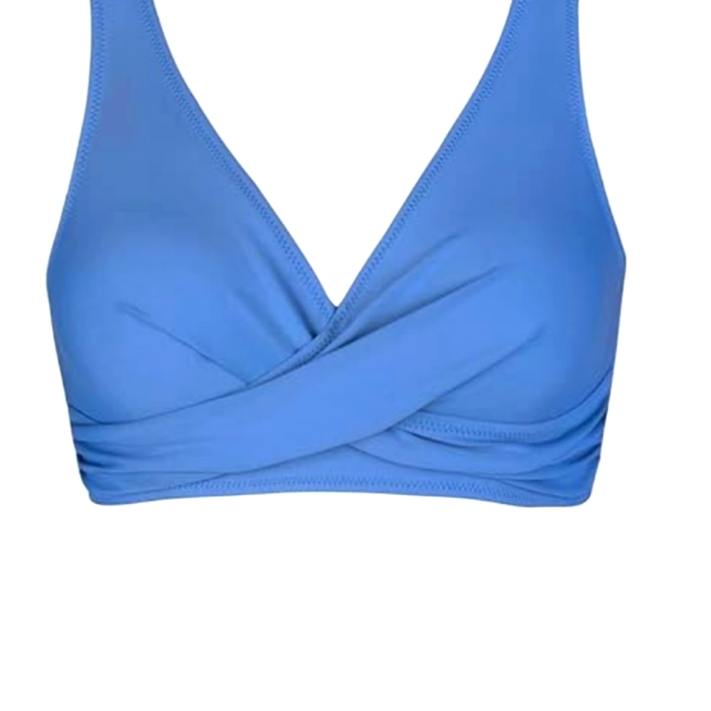 Cupshe Swimwear Top, Women, Front Cross , Lace at Back, Small, Blue